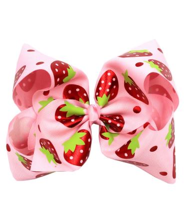 Strawberry Cheer Bow Ponytail Holder Jumbo Hair Tie Set BBG74 (2 Pcs) - Buy Online on SooperMarket.com