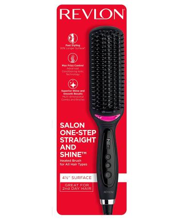 REVLON 4-1/2 Inch Hair Straightening Heated Styling Brush - Fast & Easy Styling - Buy Online on SooperMarket.com
