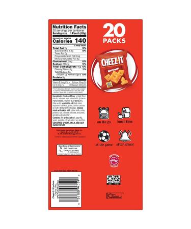 Cheez-It Original Baked Cheese Crackers 20oz Box (20 Packs) - Office and Kids Snack - Buy Online on SooperMarket.com