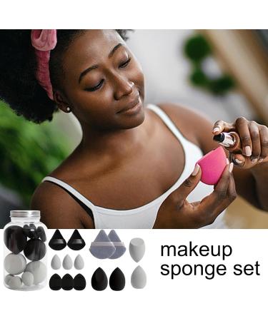 Virtcooy Makeup Puff Beauty Makeup Sponge Set | Portable Sponge Facial Makeup Tools Blender Sponges for Powder Foundation Black - Buy Online on SooperMarket.com