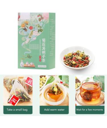 120G 20 Counts Chrysanthemum Cassia Seed Tea Pure Natural Combination Floral Tea Health Tea Individual Triangular Tea Bags Organic Detox Herbal Tea Nature Tea Bags for Home - Buy Online on SooperMarket.com