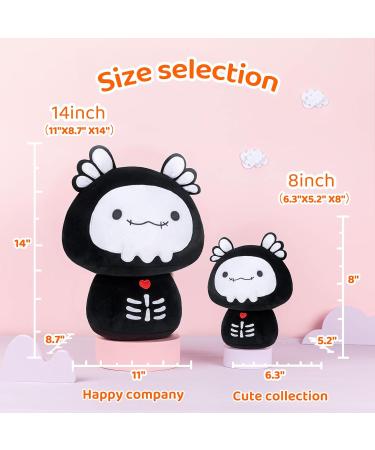 Mewaii 14'' Soft Skeleton Axolotl Mushroom Plush Pillow Toy - Black Bone Axolotl 14 Inch - Buy Online on SooperMarket.com