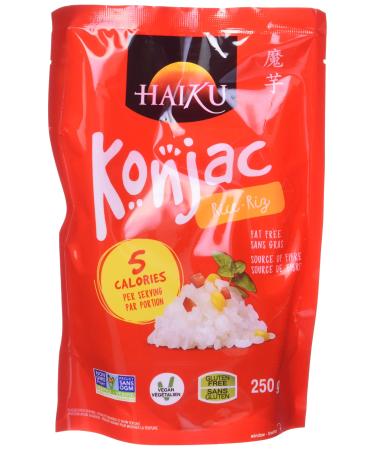 Konjac Rice Haiku Vegan Healthy Alternative Low Calorie Gluten Free High Fiber 250 g (Pack of 6)