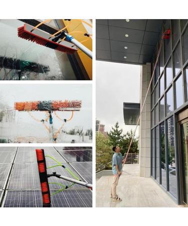 Telescopic Water Fed Pole for Cleaning Conservatory Roofs Photovoltaic Panels and Windows Suitable for Cleaners 35cm Brush Head 10M/33FT - Buy Online on SooperMarket.com