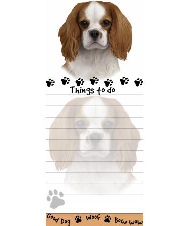 "King Charles Cavalier Magnetic List Pads" Uniquely Shaped Sticky Notepad Measures 8.5 by 3.5 Inches
