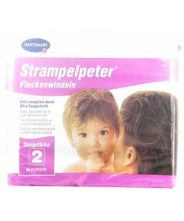 Strampelpeter flake diapers absorbency 2 - (224 pieces). 56 pieces (pack of 4)