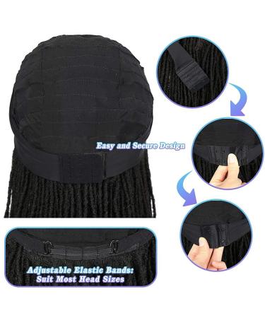 Lady Miranda Black Dreadlock Headband Wig for Women and Men - Medium Twist Afro Synthetic Dreadlock Wig - Buy Online on SooperMarket.com