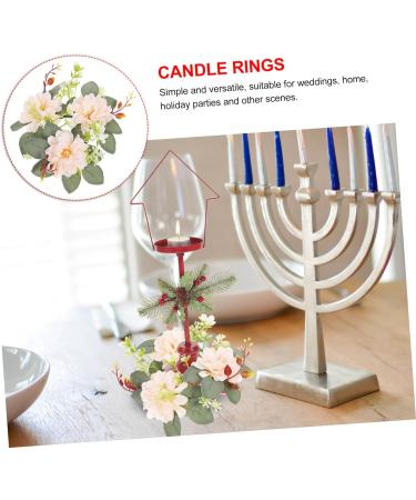 LIFKICH Artificial Garland Ornament Rings Wedding Decorations Candle Holders Candlesticks Eucalyptus Boho Decor Candle Wreath Wedding Party Decoration Plastic Front Door Flowers Picture 1 23.00X23.00X8.00CM - Buy Online on SooperMarket.com