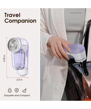 Rechargeable Fabric Shaver - Electric Lint Remover with 6-Leaf Blades for Clothes & Furniture - Purple Couch Pilling Remover - Buy Online on SooperMarket.com