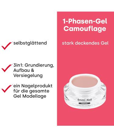 EMMI Nail Studioline 1-Phase Camouflage Gel - LED UV All-in-One Primer Structure & Sealing - 15ml - Middle Viscosity - International Shipping Available - Buy Online on SooperMarket.com