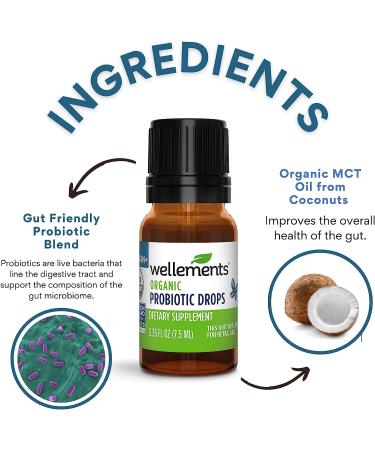 Wellements Organic Probiotic Drops for Baby Digestive & Immune Support | 0.25 Fl Oz 141188 | Dye-Free, Paraben-Free, Preservative-Free | Infants & Toddlers - Buy Online on SooperMarket.com
