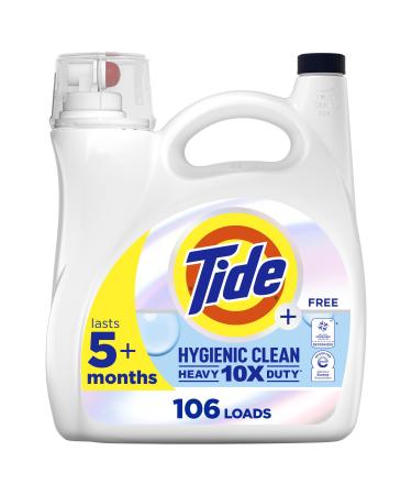 Tide Hygienic Clean Heavy Duty 10x Free Liquid Laundry Detergent HE Compatible Unscented 106 loads 149 oz
