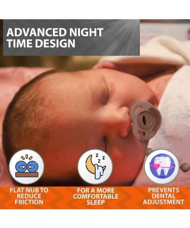 Silicone Pacifier 2 Pack with Clip for Breastfeeding Babies - Daytime and Nighttime Orthodontic Teething Design - Suitable for Newborns to Toddlers - Buy Online on SooperMarket.com