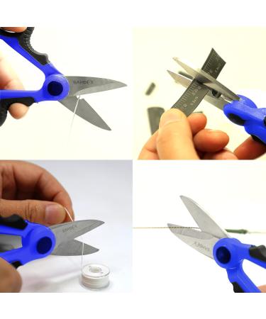 SAMSFX Heavy Duty Anti-Slip Serrated Fishing Scissors with Plastic Belt Case - Braid Line Cutter for Saltwater & Freshwater Fishing - Buy Online on SooperMarket.com