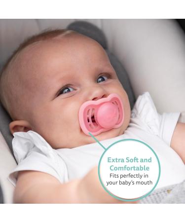 Herobility Gentle Pacifiers - Glow in the Dark - BPA-Free - 10-Pack for 6-24 Months - Includes Protective Case & Large Air Vents - White/Night Glow - Buy Online on SooperMarket.com