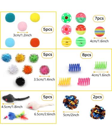 QUOZUO 50 Pcs Cat Toy Kitten Toys set Interactive cat Toy with Suction Cup Wand Hanging Door Flying cat Toys for Indoor Cats Cat Spring Toy Cat Toy Mouse cat ball toy Cat Crinkle Balls - Buy Online on SooperMarket.com