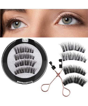 Magnetic Eyelashes without Eyeliner Magnetic Eyelashes Natural Look Reusable Magnetic Eyelashes 3D Magnetic Eyelash Partner Set No Glue Magnetic Lashes Waterproof Magnetic Eyelashes with Applicator