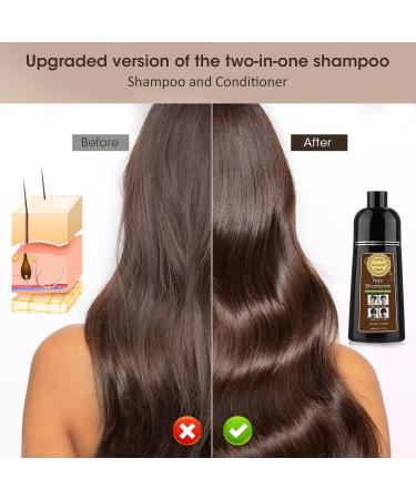 400ml Brown Natural Hair Dye Shampoo - Fast Coloring & Long Lasting Formula for Men and Women - Buy Online on SooperMarket.com