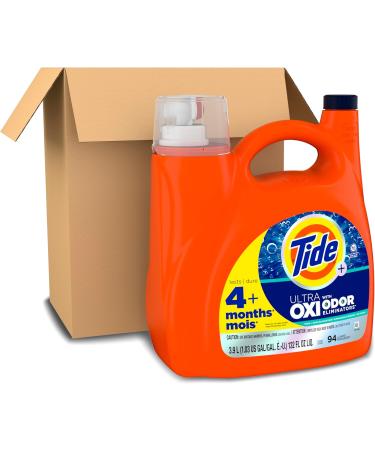 Tide Ultra OXI Liquid Laundry Detergent with Odor Eliminators - HE Compatible 94 Loads 132 fl oz | International Shipping Available - Buy Online on SooperMarket.com