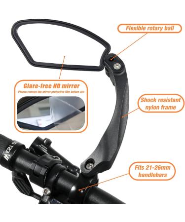 Adjustable 360 Bicycle Rear Mirror - Foldable Bike Handlebar Steering Mirror for E-Bikes (Left 1 Piece) - Buy Online on SooperMarket.com