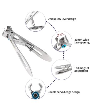 Professional Stainless Steel Nail Clippers for Thick Nails - Ideal for Ingrown Toenails, Men, Women, Seniors - Large Toenail and Fingernail Clippers Set (Red/Silver) - Buy Online on SooperMarket.com