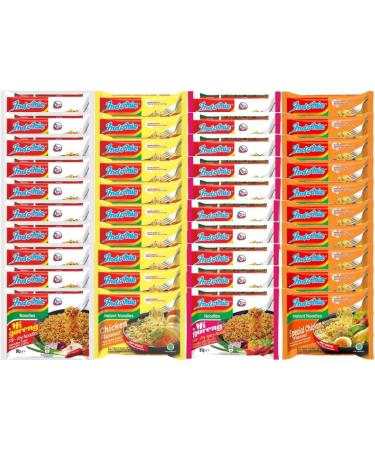 CNMART Indomie Noodles Mixed 4 Flavours HALAL 40 Packs Case (Mi Goreng Stir Fry Spicy Chicken Special Chicken) - Buy Online on SooperMarket.com