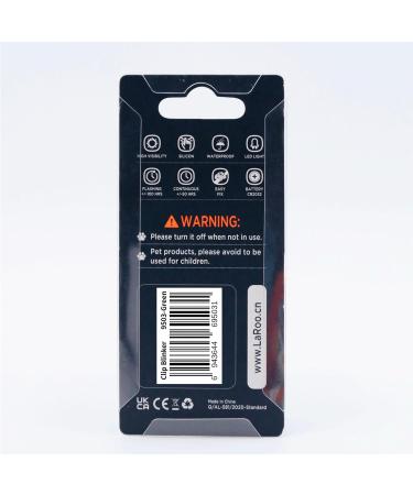 Laroo Safety LED Light Band for Dogs & Cats - Waterproof Easy to Attach Flashing Light for Collars & Dishes - Ideal for Outdoor Sports - Green - Buy Online on SooperMarket.com
