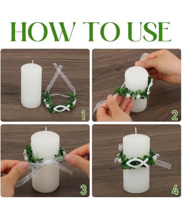 Bofunx Drip Protection Candle Wreath - Christening Communion & Wedding Decorative Skirt with White Fish Design - Buy Online on SooperMarket.com