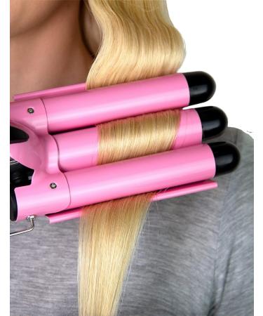 Trademark Beauty Babe Waves 3 Barrel Curling Iron Hair Waver 1 Inch Quick Heat Adjustable Temperature Hair Curler Perfect Beach Waver Hair Styling Tools 25mm Standard Ceramic Wand Pink 3 Barrel (1 Inch) - Buy Online on SooperMarket.com