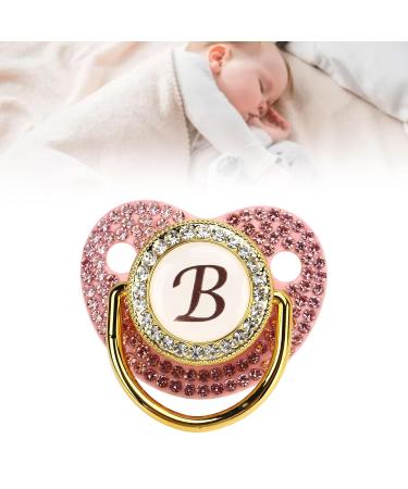Gold Baby Pacifier Set - Rhinestone Covered Lightweight Pacifier for 6-18 Months - Perfect for Home Use (Letter B) - Buy Online on SooperMarket.com