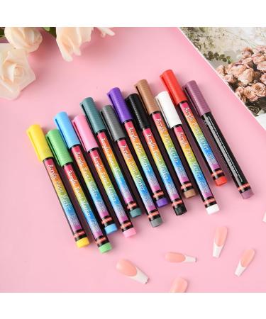 Buy Amaxiu 12 Colors Nail Art Pens Set - Waterproof Quick Dry Acrylic Painting Pens for Professional Nail Design - Buy Online on SooperMarket.com