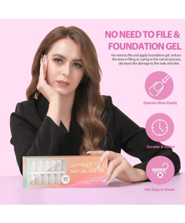 Saviland Soft Nail Gel Tips - 480PCS Short Coffin Full Cover Matte False Nail Tips for DIY Nail Art & Extensions - Perfect Valentine Gift - Buy Online on SooperMarket.com