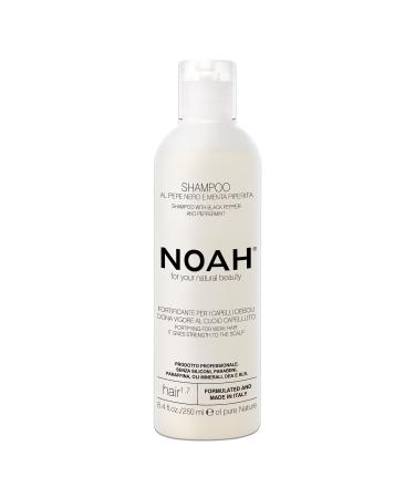 Noah - 1.7 Fortifying Shampoo with Black Pepper and Peppermint - Natural Daily Detox Vegan Cruelty Free Gentle Scalp Exfoliating Eucalyptus Oil Shampoo 8.45 fl.oz.
