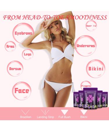 ANREACHO 17.5oz Hard Wax Beads for Hair Removal Kit - Brazilian Bikini, Face, Eyebrow, Back, Chest, Legs - 17.6oz Violet - Includes 10pcs Spatulas - Buy Online on SooperMarket.com