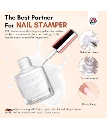 Saviland French Nails Stamp Kit - 10 Partly French Nail Stamps Gel Polishes Latex Band & Replaceable Head - Ideal for Stunning Nail Art - Buy Online on SooperMarket.com