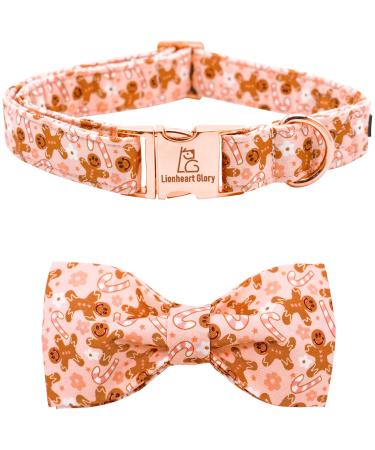 Lionheart Glory Christmas dog collar pink dog hunde collar adjustable soft comfortable fly collars for small dogs girls or young collar dog loop XS (1 Pack) a: gingerbread man