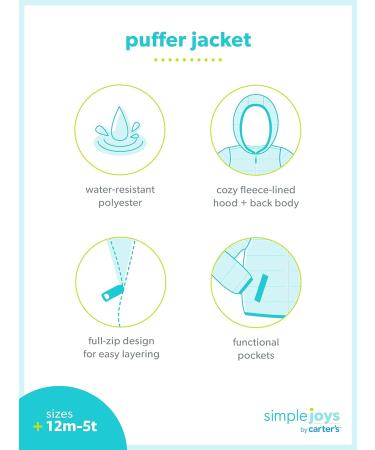 Simple Joys by Carter's Boys' Puffer Jacket - 18 Months Navy - Buy Online on SooperMarket.com