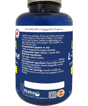 Naka Platinum Ultra L-Theanine 400mg Promotes Relaxation (180 vcaps) 180 count (Pack of 1) - Buy Online on SooperMarket.com