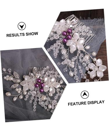 WOFASHPURET 1pc braided flower comb hair accessories hair barrettes for women Headpieces for Brides Hair Side Combs flower hair clips for women white wire modeling banquet hair comb - Buy Online on SooperMarket.com