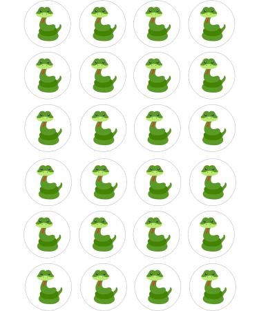 24 edible PRE CUT Jungle snake snakes style kids childrens party decorations Wafer Paper Cupcake Fairy Cake Toppers - Buy Online on SooperMarket.com