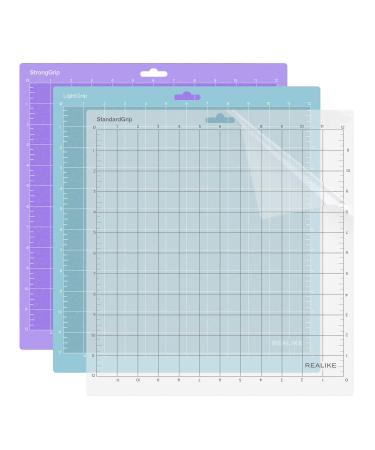 REALIKE 12x12 Cutting Mat for Cricut Maker 3/Maker/Explore 3/Air 2/Air/One(3 Mats), Gridded Adhesive Non-Slip Cut Mat for Crafts, Quilting, Sewing and All Arts (Variety) Variety for Cricut 12*12 (3 Mats) Variety