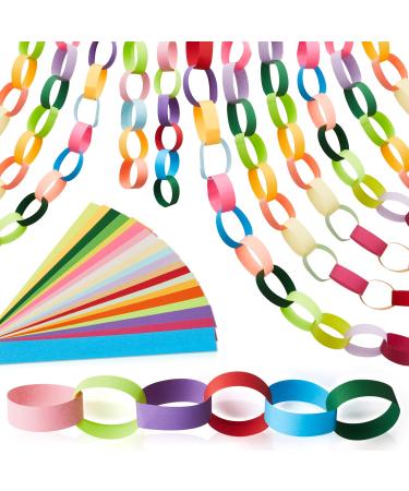 240 Sheets Bright Paper Chain Strips Construction Paper About 46 Feet in Total Length 1 x 8 Inch Assorted Colors DIY Color Folding Paper with 1 Roll Double Sided Tape for Kids Art Craft