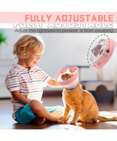 Supet Breathable Adjustable Cat Cone Collar - Water Resistant & Soft Recovery E-Collar for Cats - Pink (Neck Girth 14-24CM) - Buy Online on SooperMarket.com