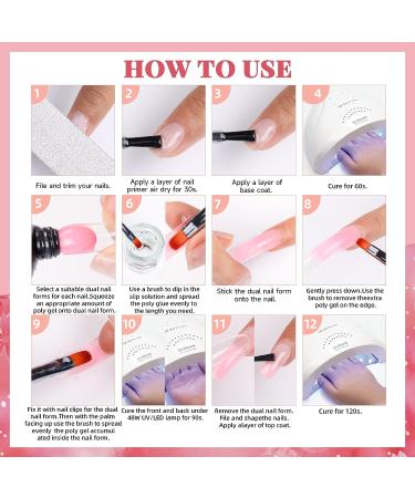 Morovan 2oz Poly Extension Gel - Large Capacity Builder Nail Gel - Long-Lasting Nude Pink Colors - Ideal for Beginners and Professionals - DIY Nail Design Set - Buy Online on SooperMarket.com
