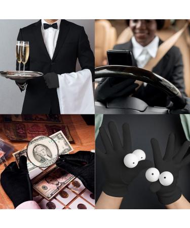 EXBRIECO 12 or 6 Pairs Cotton Gloves Hydrating Gloves Soft Elastic Hand Care Comfortable Gloves Mimo Gloves Jewelry Waiter Costume White or Black L Pack 6 Black - Buy Online on SooperMarket.com