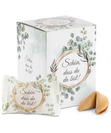 Food crew 12x lucky cookies Nice that you are there - individually packaged - guest gift wedding guests with sayings german - communion mit.