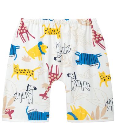 Baby Toilet Training Pants Kids 2 in 1 Waterproof Reusable Cotton Nappy Diaper Skirt Cute Cartoon Skort Pants Animal World Low Waist M