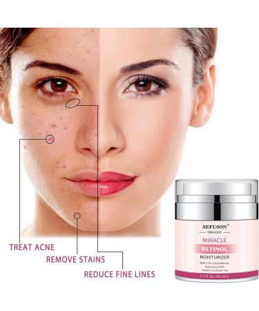 Retinol Moisturizer Cream For Face&Eye Area Anti Aging Wrinkles & Acne & Fine Lines with Vitamin E&Hyaluronic Acid & Jojoba Oil.Best Night&Day Facial Cream.With 2.5% Active Retinol (50Milliliter) - Buy Online on SooperMarket.com