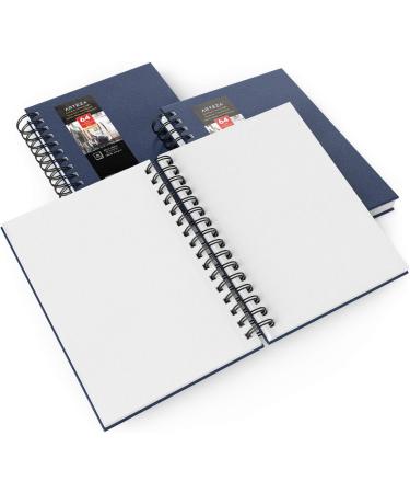 Arteza Watercolor Sketchbook 5.5x8.5-inch 3-Pack Blue Hardcover Journal, 96 Sheets, 140lb/300gsm, Spiral Bound Watercolor Paper Pad for Gouache, Acrylics, Pencils - 5.5x8.5 inch - Buy Online on SooperMarket.com