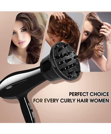 Universal Hair Diffuser Attachment for Curly Hair - Fits Hair Dryers D-1.4 to 2.6 inch - Adjustable & Adaptable - Ideal for Wavy, Thick, Natural Hair - Salon Quality (Black) - Buy Online on SooperMarket.com